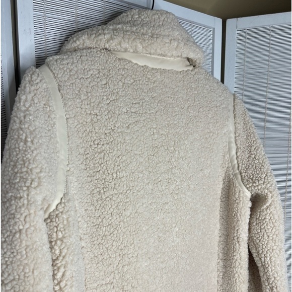 Banana Republic Sherpa Bomber Jacket Cream Size M - Picture 6 of 8